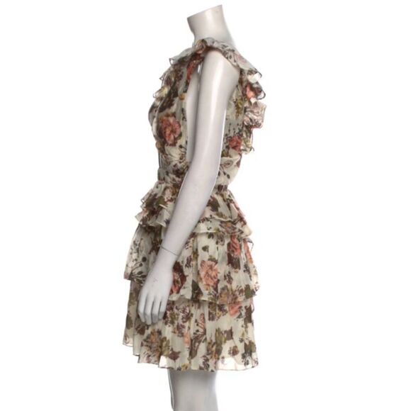 Ulla Johnson Printed Mini Dress Size XS Cream A Line Dress Floral Sarafina - Picture 2 of 4